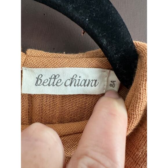 BELLE CHIARA | Organic Cotton Gauze Pintuck Detail Girls Collared Dress | Size 8 - Picture 9 of 9